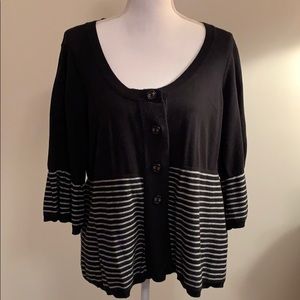 RXB Black w/White Stripes Cardigan XL